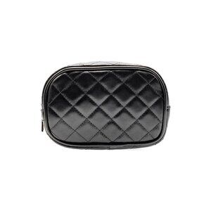 Black Vegan Quilted cosmetic/dopp bag